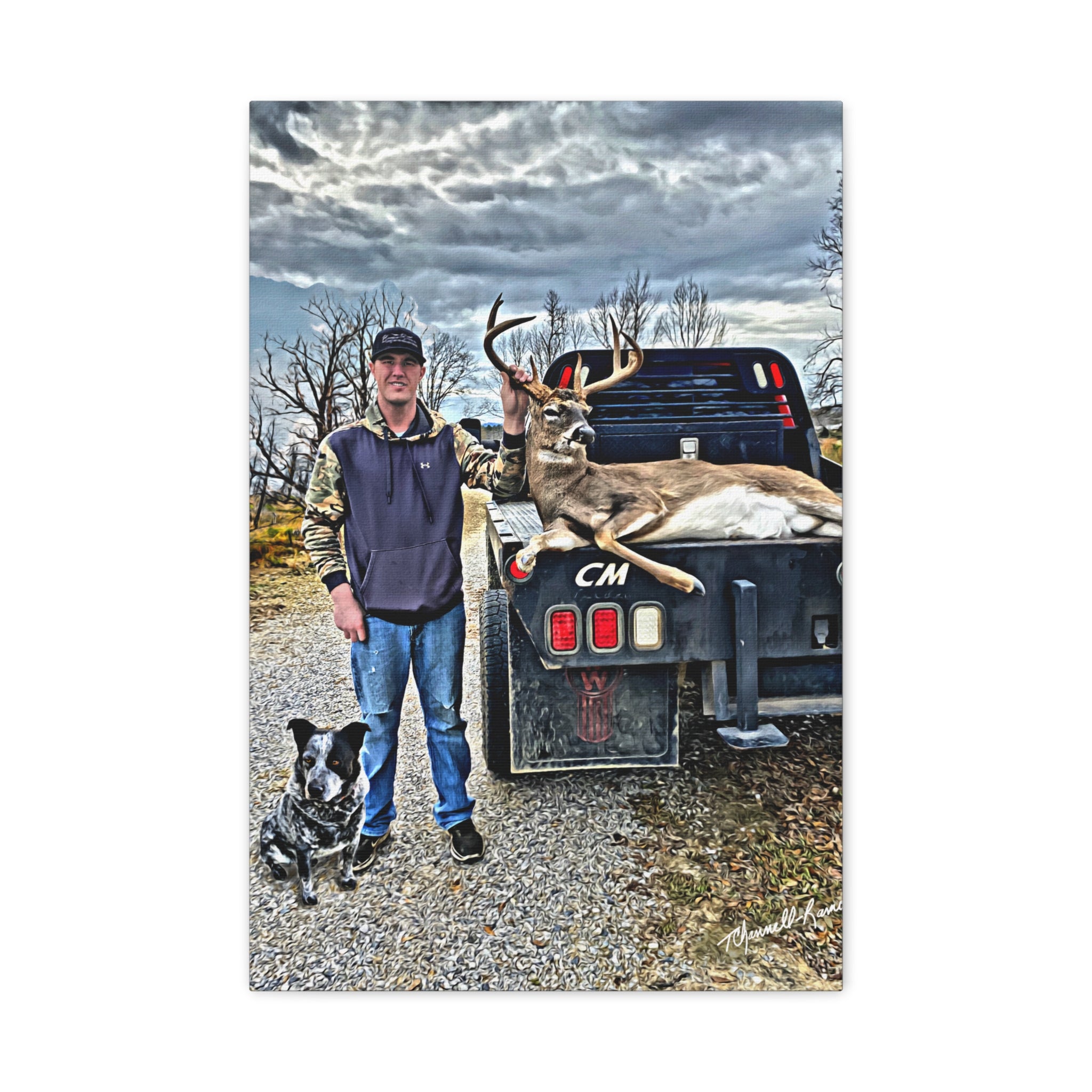 Nick & Newt Hunting Portrait (Canvas Matte Stretched)