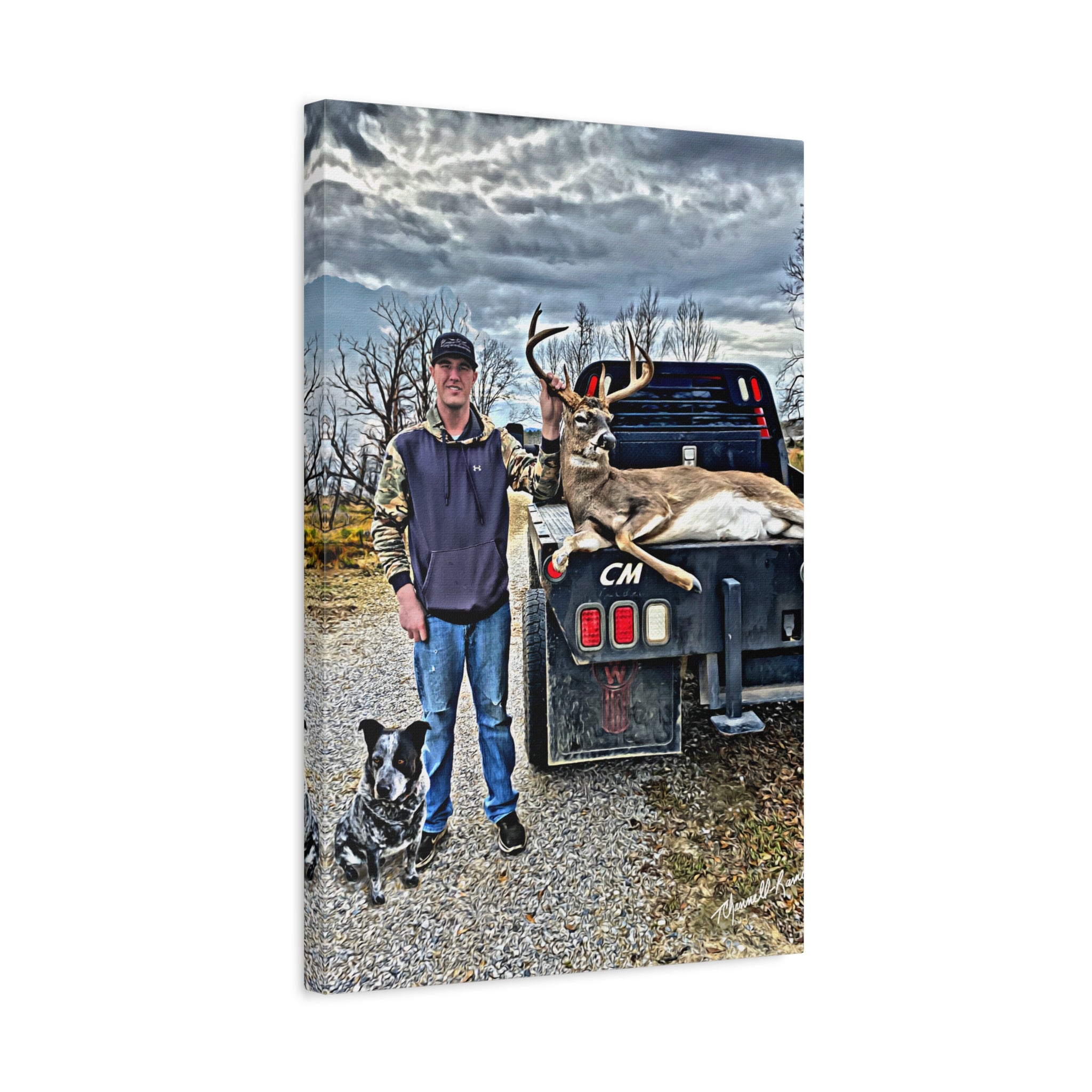 Nick & Newt Hunting Portrait (Canvas Matte Stretched)